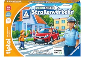 Ravensburger tiptoi Spiel 00173 - Sicher im Straßenverkehr - Lernspiel ab 4 Jahren, lehrreiches Verkehrsspiel für Jungen und Mädchen, für 1-4 Spieler