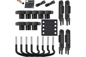 BYZESTY Supporto per box da tetto a U, 4 set di supporti, 85 mm, con 8 dadi di sicurezza e 2 bende rotonde