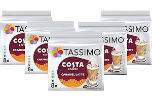 Tassimo Costa Caramel Latte Coffee Pods x8 (Pack of 5, Total 40 Drinks)