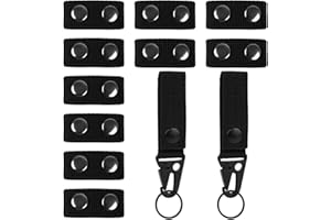 CHUDIAN 10 Stück Duty Belt Keeper Gürtelhalter Security Taktischer Gürtel Polizei mit 2 Stück Gürtel Karabiner aus Nylon Gürtel Keeper für Camping Wandern Sportarten (Schwarz)