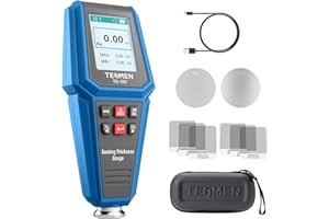 TESMEN TCG-2001 Jauge d’Épaisseur de Peinture pour Voitures, Testeur Numérique avec Graphique en Barres, Écran Couleur Rétroéclairé 4 Sens, Alarme Limite, Sonde Fe/NFe – Bleu