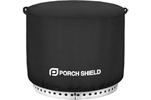Porch Shield UV-Resistant Solo Stove Bonfire Cover - Waterproof Patio Fire Pit Cover Round 22 inch Fits for Solo Stove Bonfire, Black