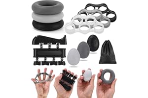 JISSTA Lot de 10 Hand Grip Musculation Avant Bras,Musculation Main,Balle Reeducation Main en Silice,Améliore la Flexibilité et la Force des Doigts pour le Jeu, la Guitare, l'escalade, le Fitness