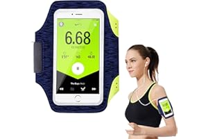 MIGIFTDY Sportarmband Handy Universal wasserdichte Camouflage Handy Armtasche Handytasche Handytasche Joggen Armtasche Kompatibel Armband für Running Joggen für iPhone Samsung Galaxy Huawei (Blau)