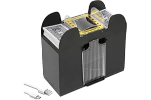 Ni-SHEN Mescolatore Automatico di Carte USB/Batteria Elettrica per Feste Familiari Uno, Poker, Phase 10, Skip-Bo, Blackjack (1-6 Mazzi)