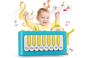 NORKBENG Clavier de Piano Portable à 15 Touches pour Filles, Mini Instrument Électronique de Poche, Jouets Musicaux à Sons Lumineux pour Enfants, Cadeaux de Noël pour Les Garçons de 2 3 4 5 6 Ans