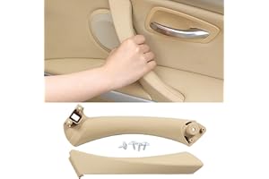 HommyFine Interior Door Handle Replacement for BMW 3 Series E90/E91 Car Inner Door Pull Handles Cover for BMW 3 Series 2004-2012 (Beige, Left)