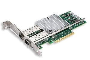 QINIYEK 10Gb PCIE Scheda di rete per Intel X520-DA2/E10G42BTDA-controller Ethernet Intel 82599ES, doppia porta SFP+, PCI-Express x8 Ethernet Adattatore, 10Gb NIC Supporto Windows Server, Linux, VMware