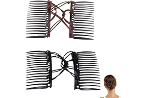 CLOUDLINK 2PCS Magic Hair Comb Not Easy to Slip Off Elastic and Adjustable Stretchy Magic Hair Comb Pretty and Exquisite Comfortable Magic Hair Clips for Women Girls Curly Thick Wavy Hair Ponytail