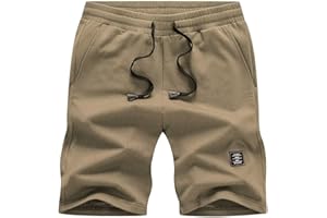 JMIERR Uomo Cotone Pantaloncini con Tasche e Marchio Bermuda Leggero Estivo Pantaloni Corti