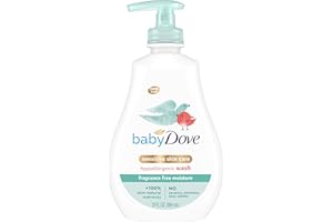 Baby Dove Sensitive Skin Care Baby Wash For Baby Bath Time Fragrance Free Moisture Fragrance Free and Hypoallergenic, Washes Away Bacteria 13 oz