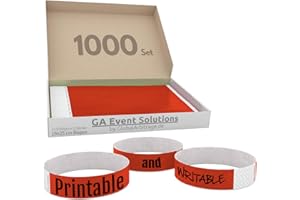 GLOBAL ARBITRAGE EVENT SOLUTIONS GA Event Solutions Braccialetti di identificazione Tyvek, Rosso, 1000 pezzi