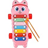 Mommers Xylophone Musical Educational Toy for Kid (1-3Year Old) I Toddlers Babies Kids Girls, Boys I 2-in-1 Piano Combined I Safe for Drum Sticks for Fast and Fun Learning Pink: 