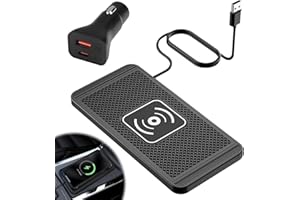 COALWOP 15 W Wireless Car Charger Car Non-Slip Wireles Charging Pad with PD40w QC3.0 Wireless Carr Charger Kompatibel Mit iPhone 15 14 13 12 11Pro Samsung S24 S23 S22 AirPods (1m Cable)