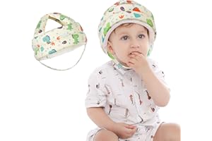 JUNUNDJING Caschetto Primi Passi, Casco Per Bambini da 6 a 36 Mesi, Primi Passi Per Bambini, Bambini Neonati, Casco Neonato, Dinosauro arancione
