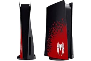FORMLESSEMPIRE Plaque frontale pour PS5 - Plaques latérales pour console PlayStation 5 Disc Edition - Coque de rechange - Noir - Anti-rayures et anti-poussière - Motif araignée
