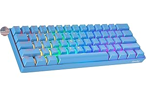Geeky GK61 SE 60% | Tastiera da Gioco Meccanica | 61 Tasti Multi Colore RGB LED Retroilluminati per Gaming su PC/Mac | ANSI US Tastiera Americana (Blu, Mechanical Blue)