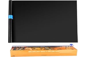 Homealexa Stuoia di Cottura per BBQ 40x500cm, Piastra di Cottura Riutilizzabile tagliabile sovradimensionata Antiaderente in Teflon Senza PFOA per Forno a Gas Barbecue a carbonella