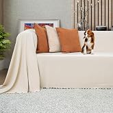 LATUDA CONCEPT Koltuk &Ouml;rt&uuml;s&uuml; Ş&ouml;nil Kaymaz &Ccedil;ift Taraflı &Ccedil;ekyat &Ouml;rt&uuml;s&uuml; Koltuk Şalı 175x300 - KREM