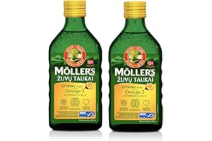‎MÖLLER'S Möller's Omega-3 Lebertran Zitrone, Öl (250ml) - 2-Pack