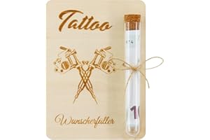 DONGCILL Emballage pour Cadeaux en Argent,Cadeau d'argent de Tatouage,avec Tube à Essai,Cadeau de Tatouage,en Bois,Pour les Amateurs de Tatouage,pour Homme et Femme (Couleur bois-WS)