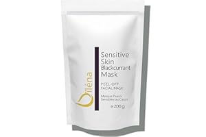 OÏLÉNA Mascarilla Facial Hidratante de Alginato en Polvo, Elimina Espinillas y Puntos Negros. Mascarilla Vegana, Sin Aclarado, Exfoliante 200 g (Máscara de Grosella negra para pieles sensibles)