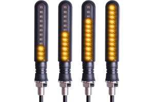 Kinstecks ​​4PCS Motorradanzeigen Fließende Blinker Motorrad Anzeige 12 V für Motorrad Motorrad Roller Quad Cruiser Off Road