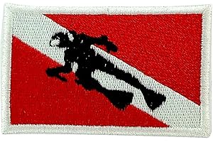 Akachafactory Patch ecusson Brode Plongeur Scuba Diving Drapeau Plongee sous Marine Backpack
