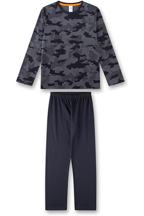 Sanetta Jungen Schlafanzug Langarm - Bequemer Baumwoll-Pyjama In Grün