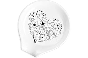 YTNONT Ceramic Spoon Fork Rest, Cooking for Bakers and Cooks Kitchenware Spoon Rest for Kitchen Countertop or Stove Top Gift for Cooking and Baking Enthusiasts