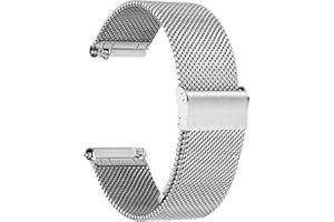 TStrap Bracelet Montre Metal Maille - Noir Dégagement Rapide Bracelets pour Homme Femme - Métallique Mesh Watch Strap Connectée Boucle - 10mm 12mm 14mm 16mm 18mm 20mm 22mm