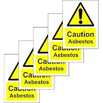Warnschild „Achtung – Kann Asbestfasern Enthalten“ – 3 Stück, 200x300 Mm, Selbstklebendes Vinyl