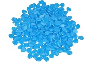 TIANDIRENHE 500 piedras luminosas para jardín, varios colores, piedras decorativas para acuarios, acuarios, parterres, jarrones, terrazas, césped, plantas decorativas (azul)