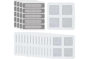 NOPKESV Kit réparation moustiquaire, 35 pièces, fortement auto-adhésif, maille fibre de verre, remplacement porte, Patchs réparation mur, Outils cloison sèche rapide (Gris)