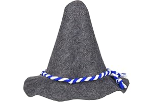 Premium alphatt av 5 mm tjock kvalitetsfilt, högkvalitativ kostymhatt (vikt: 140 gr.) För oktoberfest, tyrolsk hatt med blått eller rött snöre i en storlek, hatt för ängderna, blå, En Storlek