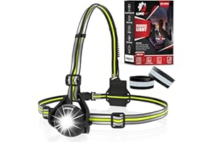 ‎LUMEFIT LUMEFIT Lauflicht mit Reflektoren zum Joggen und Laufen, mit 500 Lumen FrontTaschenlampe, 90° verstellbar, Laufgürtel mit rundum-Reflektoren, rotes Rücklicht, mit Akku