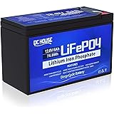 DCHOUSE Batteria al litio ricaricabile LiFePO4 da 12 V 6 Ah con 3000 cicli profondi e protezione BMS per sistema solare, pesc