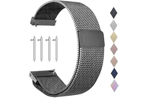 PDSQL Edelstahl Mesh Uhrenarmband, Metall Ersatz Armband Edelstahlarmband mit Magnetverschluss Smartwatch Schnellverschluss Watch Uhren Ersatzband Für Damen Herren