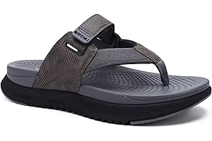 ONCAI Mens Orthopedic Flip Flops Men's Walking Sandals with Arch Support Sport Recovery Sandal for Man size 6-13
