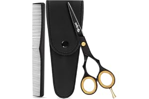 Cigati Hairdressing Scissors with Comb and Thinning | 6.5 Inch Hair Scissors Stainless Steel Razor Edge Blades | Professional Barber Salons Hair Cutting Shears for Men, Women & Children
