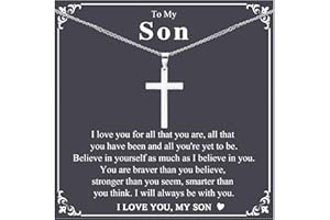 KORAS Son Gifts: Cross Necklace Gifts for Teenage Boy - Birthday, Christmas, Graduation & Confirmation