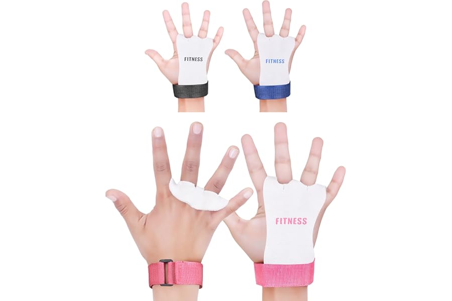 ULTRA FITNESS Gymnastics Grips for Kids & Youth Leather Palm Protector Bar Gloves for Girls & Boys - Junior Gymnastic Equipment for Bars, Pull-ups, Kettlebells Adjustable Wrist Support