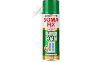 PROFESSIONAL SOMA FIX Expanding Foam - Multipurpose Polyurethane Foam Filler for Doors, Pipes, Frames, Windows, Cracks & Holes + All Weather (500ML)