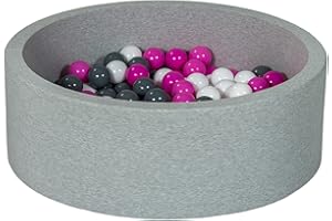 Velinda Piscine a balles pour Enfant, Aire de Jeu + 150 balles (Couleurs des balles: Blanc, Rose, Gris)
