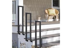 KaO0YaN Rampe d'escalier pour escalier, rampe d'escalier en U, M, rampe d'escalier, pour extérieur, intérieur et extérieur, jardin, cage d'escalier, 85 cm, noir 20 cm