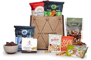 Vegetarian Savoury Snacks Hamper - Pistachios, Sicilian Olives, Crisps, Crunchy Corn Kernels & More - Christmas Hampers for Couples, Vegetarian Gifts, Snack Hamper for Adults - by Hay Hampers