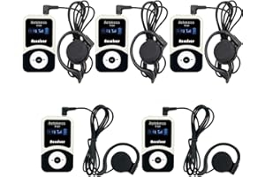 ‎RETEKESS Retekess T131 Bezprzewodowy System Przewodnika Turystycznego, Z przenośną ładowarką, 50m, Przewodnicy turystyczni, Tłumacze, Komentatorzy, Spotkania w Halach Wystawowych（5 sztuk）