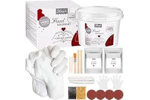 Calco Mani Coppia Alginato Gesso Kit 3D - Set Riproduzione Mano Piede Neonato