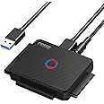 FIDECO USB 3.0 to SATA or IDE Adapter, Hard Drive Reader for 2.5 or 3.5 inch SATA or IDE HDD SSD, with 12V Power Adapter, Driver-free