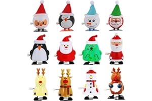NIUMOWANG Aufzieh-Spielzeug, Weihnachten Uhrwerk Spielzeug, Rentier, Pinguin, Schneemann, Weihnachtsmann, Mini Weihnachten Spielzeug Für Jungen Mädchen, Kinder Weihnachtsgeburtstagsparty Gefälligkeiten (12PCS)